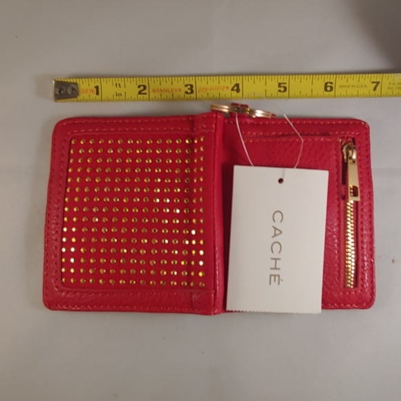 BRAND NEW CACHE RED & GOLD WALLET - Picture 6 of 7